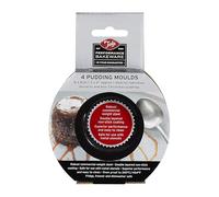 Tala Performance 4 Mini Pudding Moulds, 8 x 5 cm made from Professional Gauge carbon steel with Eclipse Premium Non-Stick Coating; Cake Moulds, Ideal for sponge and Christmas puddings