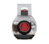 Tala Performance 4 Mini Pudding Moulds, 8 x 5 cm made from Professional Gauge carbon steel with Eclipse Premium Non-Stick Coating; Cake Moulds, Ideal for sponge and Christmas puddings