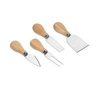 Tala Performance 4 Piece Cheese Knife Set - Wooden Handles & Stainless-Steel Bladed Cheese Knives, for Soft & Hard Cheese Gifts, Cheese Slicer, Cutter, Shaver & Fork