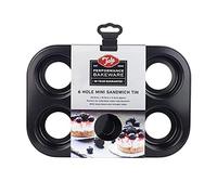 Tala 10A10852 Performance Non Stick 6 Hole Mini Sandwich Cake Tin With Loose Base , Black