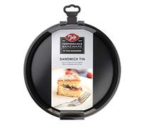 Tala Performance, Loose Base Round Sandwich Cake Tin, Professional Gauge Carbon Steel with Whitford Eclipse Non-Stick Coating, 9 Inch / 23cm Cake Pan, black