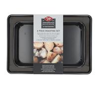 Tala Performance Set of 2 Roasting Pans, Professional Gauge Carbon Steel with Eclipse Non-Stick Coating, 34.5 x 24.3 x 6.10 cm and 29.4 x 19.1 x 4 cm