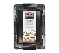 Tala Performance Baking Tray Set of 3, Professional Baking Trays for Oven Non Stick, Steel Oven Tray for Cooking & Roasting - 34.5x24.3x2.1 cm Tray & 26.6x19.3x2.1 cm Trays