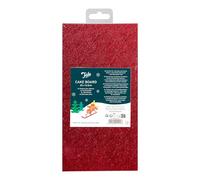Tala Rectangular Red Foil Cake Board, 25 x 12.5cm, 3mm Thick, Reusable & Durable, Ideal for Loaf Cakes, Christmas Cakes, Celebration Bakes