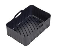 Tala Rectangular Silicone Air Fryer Liner 13.5 x 21 x 8cm, Reusable & Flexible Mould, Handles for Easy Removal, Dishwasher Safe, Oven Safe up to 230°C (446°F), Grey