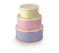 Set of 3 Cake Storage Tins Cookie Cupcake Biscuit Tin Baking Box Metal Carrier