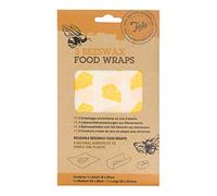 Tala Reusable Beeswax Food Wraps, Cheese Patterned Design, 3 Bags Measuring 18 x 20 cm, 25 x 28 cm and 33 x 35.5 cm