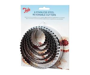 Tala Reversible, Crinkle Cutters, Perfect for Cookie, Scones, and Biscuits, Stainless Steel Cutters, Mirror Polished Metal