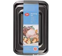 Tala Roasting Set, Non-Stick Roasting Pans with Wide Flat Handles, Even Heat Distribution, Bakeware Accessories, 3 Pack, 25 x 18cm Small Roaster, 33 x 23cm Large Roaster & 38 x 25cm Baking Tray