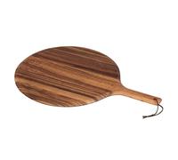 Tala Large Round Pizza Paddle with Leather Tie, Natural Acacia Wood, Ideal for Serving, Cutting and Displaying Many Foods, Especially Pizza and Baked Goods, Paddle Area Measures 14 Inches (35.5cm)