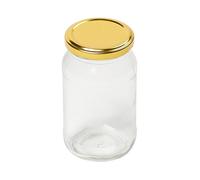 Tala Round Preserving Jar with Gold Screw Lid, 16oz (454ml), Perfect for Jam, Honey, and Homemade Preserves