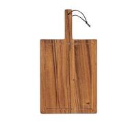 Tala Serving Board Large Lacquered Acacia Chunky Handle Leather Tie