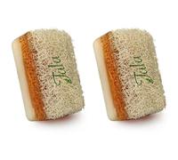 TALA | Set of 2 Donkey Milk & Honey Soap with Loofah | 100% Handmade Natural Soap | Against Acne, Cellulite & Ingrown Hair | Exfoliating Effect | 2 x 120 g (Donkey Milk with Loofah)