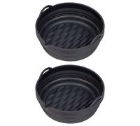 Tala Set of 2 Round Silicone 22cm Air Fryer Liners Black