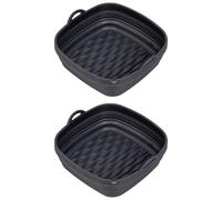Tala Set of 2 Square Silicone 21cm Air Fryer Liners Black