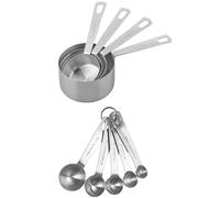 Tala Set of 5 Measuring Spoons & 4 Measuring Cups Silver