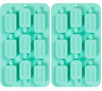 Tala Silicone Baking Mould, 9 Hole Lolly Shaped Design Mould for Baking Individual Themed Cakes, Biscuits, Jelly's, Freezer Pops and Boiled Sweets, BPA Free and Dishwasher Safe (Pack of 2)
