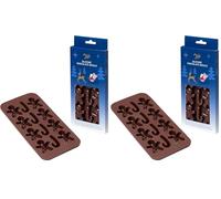 Tala Silicone Chocolate Moulds, Makes 24 Chocolates, Traditional Assorted Chocolate Box Designs, Non-Stick, Perfect for Homemade Gifting, Brown (Pack of 2)
