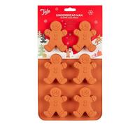 Tala Silicone Gingerbread Man Cake Mould, Makes 6 Single Cakes at Once, Gingerbread Themed Character, Perfect for Homemade Festive Baking
