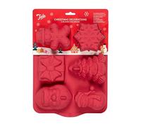 Tala Silicone Mould with Christmas Themes Items to Include Santa, Stocking, Reindeer, Snowflake, Bell and Tree, Oven Safe and Perfect for Personalised Gifts, Tree Decorations, Homemade Gifts
