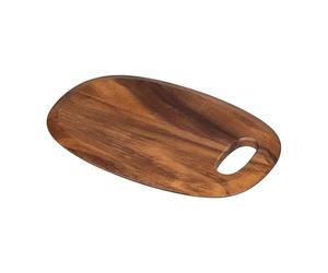 Tala Small Curved Chopping Board, Lacquered Acacia Wooden Board, with Smooth Curved Edge This Wood Board is Ideal for Serving, Presenting and Preparing All Foods, Measures 30x20x1.5cm