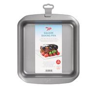 Tala 8-inch Square Cake Tin- Non-stick Baking Pan - Even Heat Distribution Oven Pan for Cakes, Lasagne or Shepards Pie - Carbon Steel, Wide Flat Handles, Dishwasher & Freezer Safe Cake Tins- 20cm,Grey