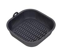 Tala Square Silicone Air Fryer Base Liners 21 x 21 x 5.5cm, Reusable & Flexible, Grooved Surface for Better Airflow, Easy to Clean, Dishwasher Safe, Oven Safe up to 230°C