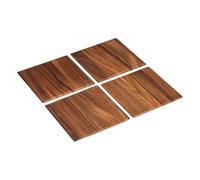 Tala Square Table Mats, Lacquered Acacia Wood Boards, Ideal for Serving, Dining and Food Display, Set of 4 with Each Board Measuring 25x25x0.8cm Making Them a Perfect Place Setting