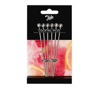Tala Stainless Steel Cocktail Picks - Set of Reusable Picks, 10.8cm Length, Ideal for Olives, Garnishes, Martinis & Canapés, Durable & Stylish Barware