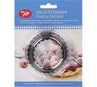 Tala Stainless Steel Crinkled Cutters, Set of 3 Cutters in Different Sizes, Perfect for use with Cookie and Biscuit Dough, Pastry and Icing, Ideal for Homemade scones