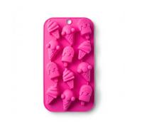 Tala Summer Ice Cream Shaped Ice Cube Mould, 12 Hole Silicone Multi-Purpose Ice Tray, Temperature Resistant Pink Mould for Ice, Chocolate & Desserts