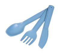 Tala Summer Picnic Cutlery Set, Blue Reusable Spoon, Fork & Knife Lightweight Plastic Utensils for Picnics, BBQs & Outdoor Dining