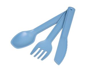 Tala Summer Picnic Cutlery Set, Blue Reusable Spoon, Fork & Knife Lightweight Plastic Utensils for Picnics, BBQs & Outdoor Dining