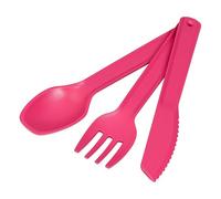 Tala Summer Picnic Cutlery Set, Raspberry Pink Reusable Spoon, Fork & Knife Lightweight Plastic Utensils for Picnics, BBQs & Outdoor Dining