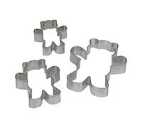 Tala Teddy Bear Cookie Cutter Set, Pack of 3 Stainless Steel Cutters in 11cm, 8.5cm & 6.5cm Sizes, Ideal for Biscuits, Fondant, Sandwiches & More