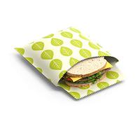 Tala Vegan Sandwich & Snack Wax Bags - Plastic Free Food Wrap Reusable Sandwich Bags for School Lunchbox - Set of 2 Greaseproof Cotton Storage Bags, 1 x Small 17cm x 17cm & 1 x Medium 17cm x 21cm