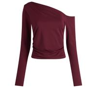 TALA Women's 365 Cupro Gathered Long Sleeve Top Port