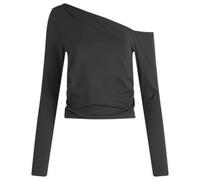 TALA Women's 365 Cupro Gathered Long Sleeve Top Shadow Black