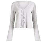 TALA Women's Sleep Lounge Tie Cardigan Grey Marl