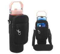 Taladad for Stanley Iceflow Flip Straw Tumbler 24oz, Water Bottle Cup Holder Cover Carrier Sling Bag with Strap, Pouch Pocket for Phone/Accessories, add Handle for Stanley Flip Straw, Neoprene