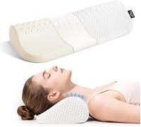 Talatex Dunlop Latex Orthopaedic Neck Pillow, Teardrop Contour for Neck Pain Relief & Spinal Alignment, Breathable Cervical Traction Pillow for Back Sleepers, Washable Cover, Perfect Sleep Gift