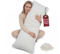 Talatex Full Body Pillow with Natural Latex - Adjustable Long Dunlop Pillow for Maternity, Back & Side Sleepers | 3-Zone Support for Back & Hip Pain | 135x50cm for Double Bed
