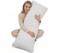 Talatex Full Body Pillow with Natural Latex - Adjustable Long Pillow for Maternity, Back & Side Sleepers | 3-Zone Support for Neck, Back & Hip Pain Relief | 135x50cm, Ideal for Double Bed