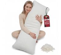 Talatex Full Body Pillow with Natural Latex - Breathable & Adjustable Long Pillow for Maternity, Back & Side Sleepers | 3-Zone Support for Neck, Back & Hip Pain Relief | 135x50cm, Fits Double Bed