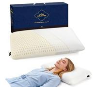 Talatex Hotel Quality Pillow for Side and Back Sleepers, Helps Neck & Shoulder Pain Relief, Natural Talalay Latex Core, Cooling Ventilated Design with Washable Tencel Cover (Firm, Queen(72×40cm))