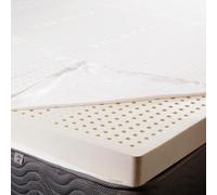 Talatex Natural Dunlop Latex Mattress Topper- Single & Double Sizes | 5cm / 7.5cm Thick | Medium Firm Support for Back Pain | Breathable Cooling for Hot Sleepers |Rolls Up Easy Move (180x200x7.5cm)
