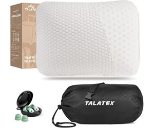 Talatex Natural Latex Camping Pillow for Adults, Small Travel Pillow Compact Foldable, No Inflation Needed, Instant Support for Backpack Hiking RV Airplane, Washable Cover (Small(40x28x15cm), Medium)