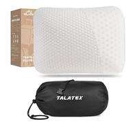 Talatex Natural Latex Camping Pillow - Instant Support, No Inflation Needed | Compact, Foldable Travel Pillow with Washable Cover & Quick Release Buckle for Backpack, Hiking, RV & Road Trips