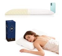 Talatex Natural Latex Thin Pillow for Front Sleepers & Stomach Sleepers | 7cm Slim Profile Flat Pillow for Neck Pain Relief, Medium Firm Support with Washable Cover (King(85×40×7cm), Medium)