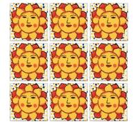 Talavera Tile Hand Painted 2"X2" Traditional Mexican Talavera 25 Psz Set Colorful Designs Original Ceramic Glazed Mosaic Tile for Home Projects Wall Decorative Pieces (SOL)